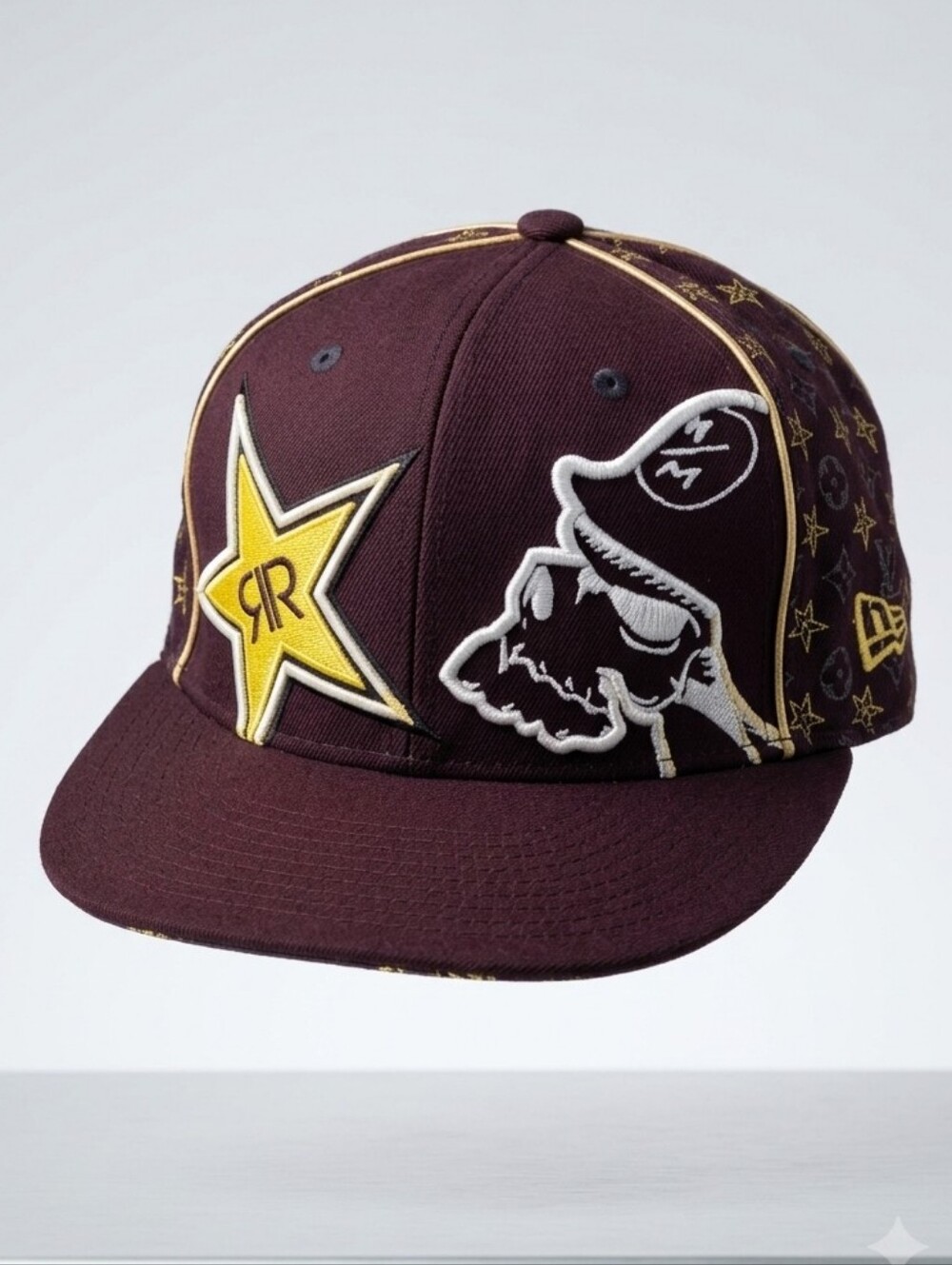 Rockstar Energy Drink x Metal Mulisha Flexfit Hat L/XL Black Yellow Embroidered